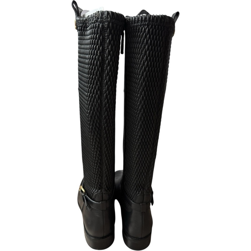 COLE HAAN‎ NWOB Women's Galina Black Leather Riding Boots Tall Knee High Zip 6.5 - Picture 5 of 6